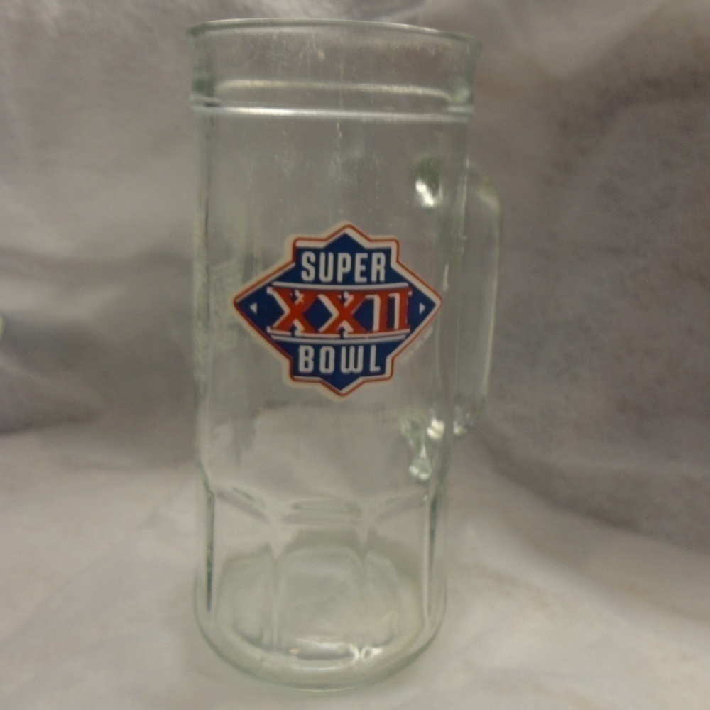 Super Bowl XXII Glass Stein Mug San Diego 1988